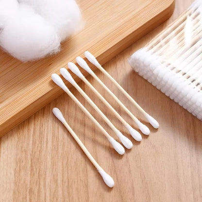 Wholesale Wooden Cotton Swabs DoubleTipped Hypoallergenic Cotton Buds 2