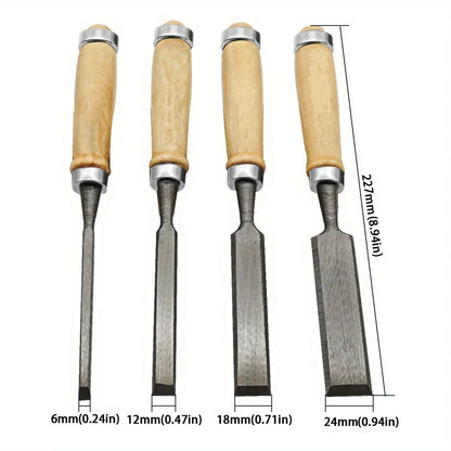Wood Carving Chisel Set 8 12 16 20 Mm Beech Handle 6