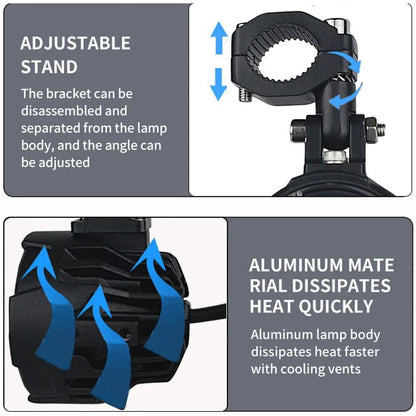 100W Motorcycle LED Headlight Fog Driving Light Dual Color 4