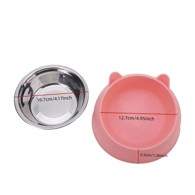 PurrEase Elevated Cat And Dog Feeding Bowl With Stainless Steel Liner 5