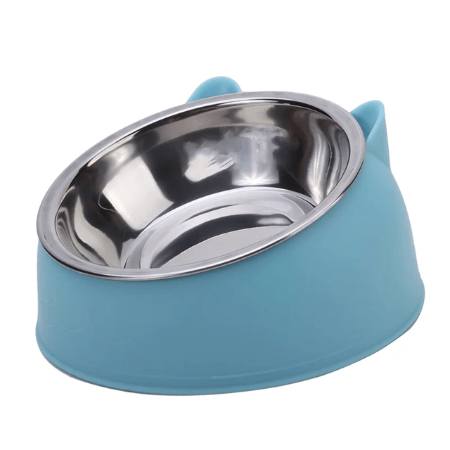 PurrEase Elevated Cat and Dog Feeding Bowl with Stainless Steel Liner