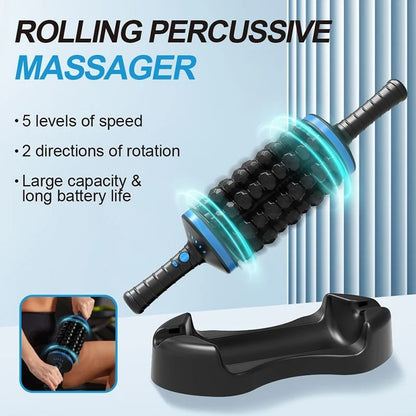 Cordless Roller Body Massager With 360 Degree Percussive Rolling