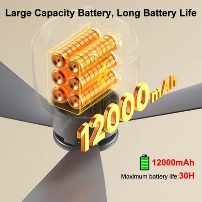 Portable Ceiling Fan With LED Light And Rechargeable Battery 3