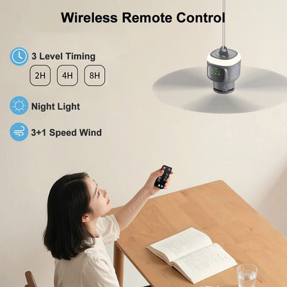 Portable Ceiling Fan With LED Light And Rechargeable Battery 4