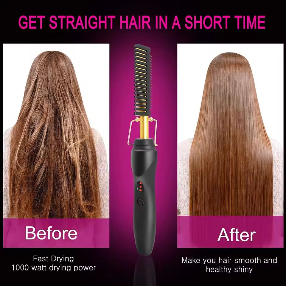 HeatGlide 2 In 1 Electric Hot Comb And Beard Straightener For Smooth Frizz Free Styling 2