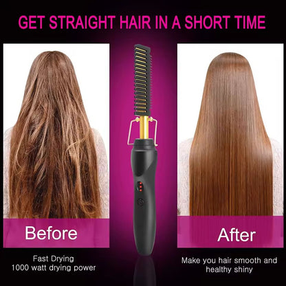 HeatGlide 2 In 1 Electric Hot Comb And Beard Straightener For Smooth Frizz Free Styling 2