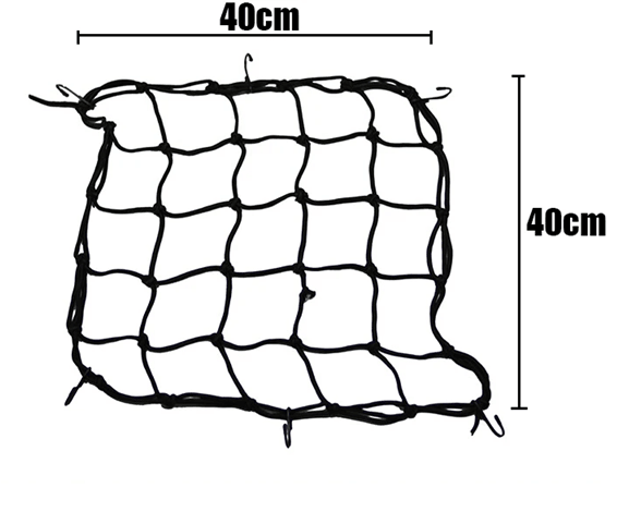 MotoGrip Elastic Bungee Cargo Net With 6 Hooks For Motorcycle Helmets And Luggage 6