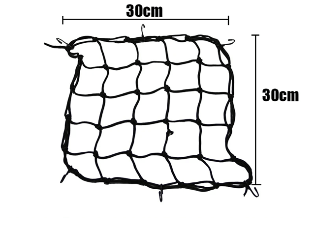 MotoGrip Elastic Bungee Cargo Net With 6 Hooks For Motorcycle Helmets And Luggage 7