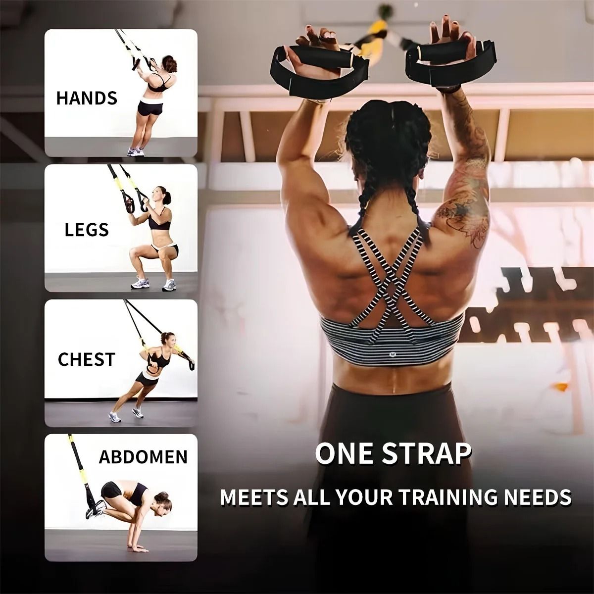 Suspended Training Belt With Bungee Resistance For Home Exercise 3