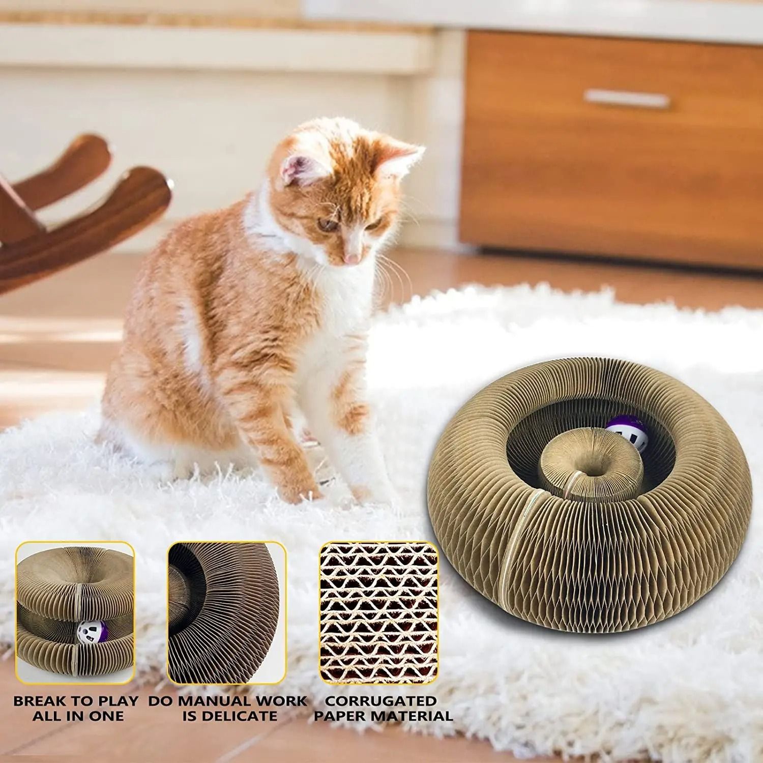 Magic Cat Scratch Organ Board Toy With Rolling Ball 4