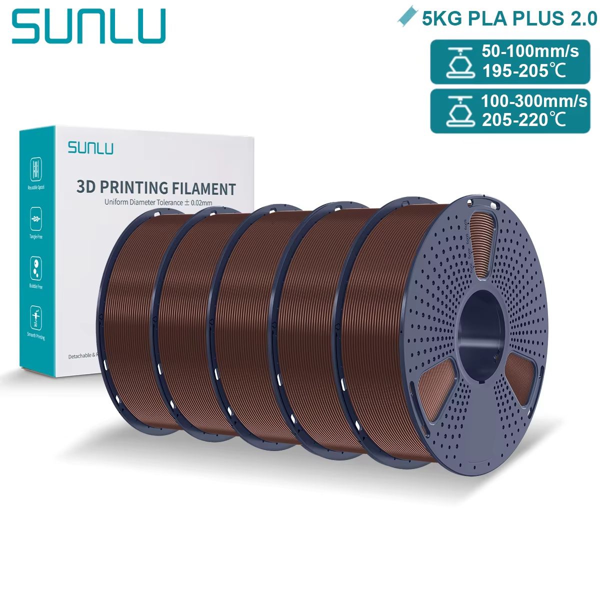 SUNLU PLA 3D Printing Filament  5KG Colorful FDM Filament Spool 175mm Upgrade 16
