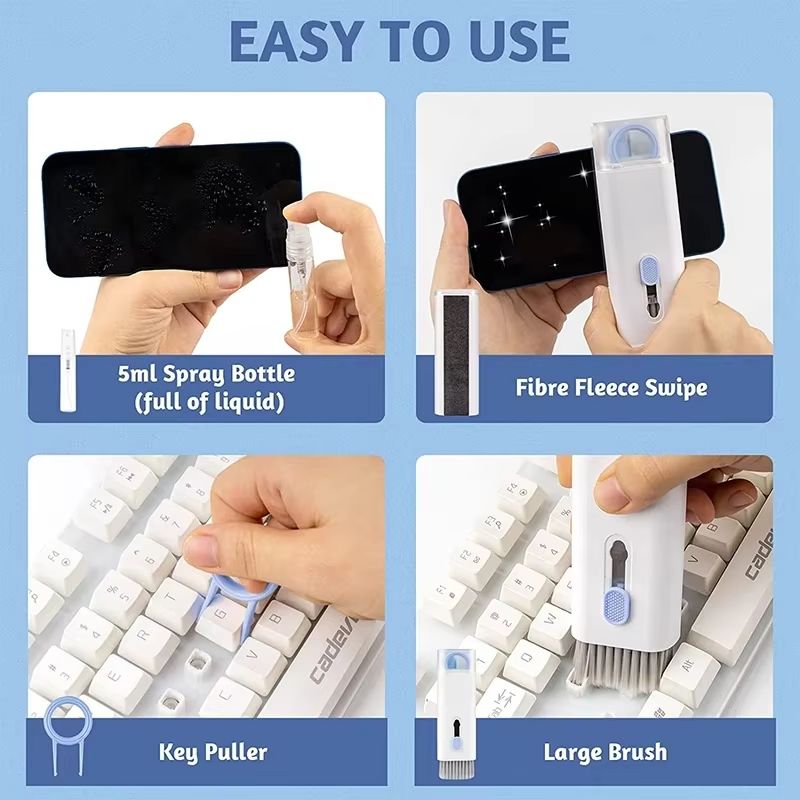 7in1 Computer  Headset Cleaning Kit  Keyboard Brush Earphone Pen Keycap Puller 3