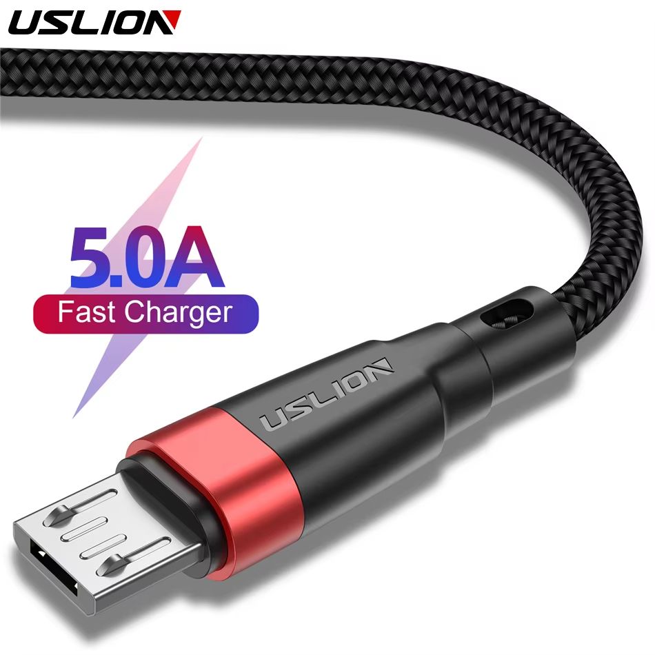 USLION 5A Micro USB Fast Charging Cable – 2M Durable Data Cord for Xiaomi & Samsung