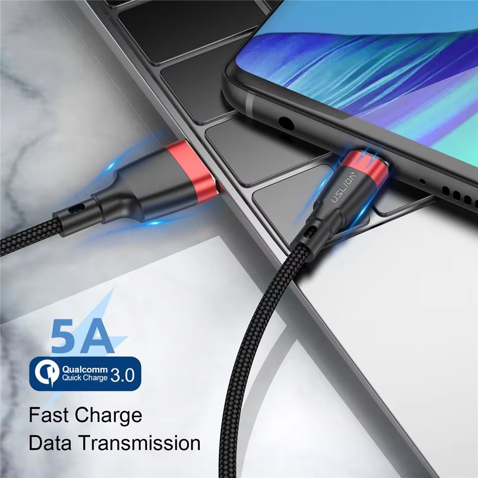 USLION 5A Micro USB Fast Charging Cable  2M Durable Data Cord For Xiaomi  Samsung 1