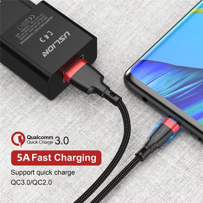 USLION 5A Micro USB Fast Charging Cable  2M Durable Data Cord For Xiaomi  Samsung 2