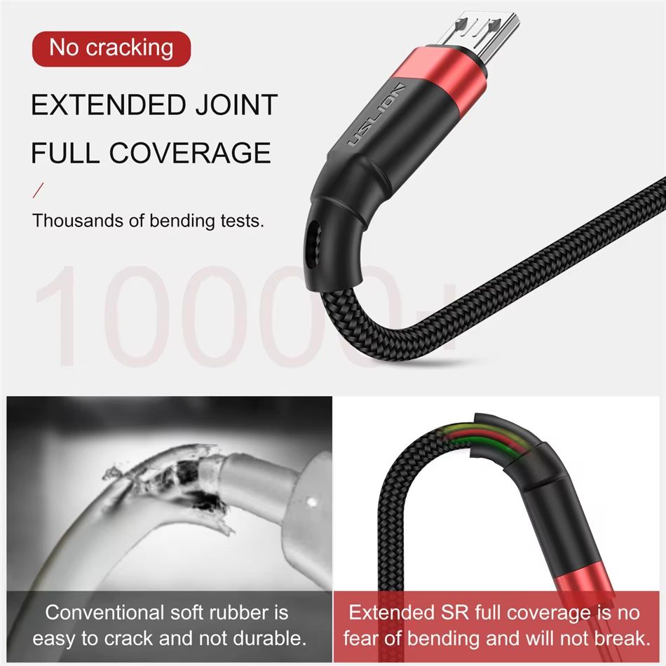 USLION 5A Micro USB Fast Charging Cable  2M Durable Data Cord For Xiaomi  Samsung 5