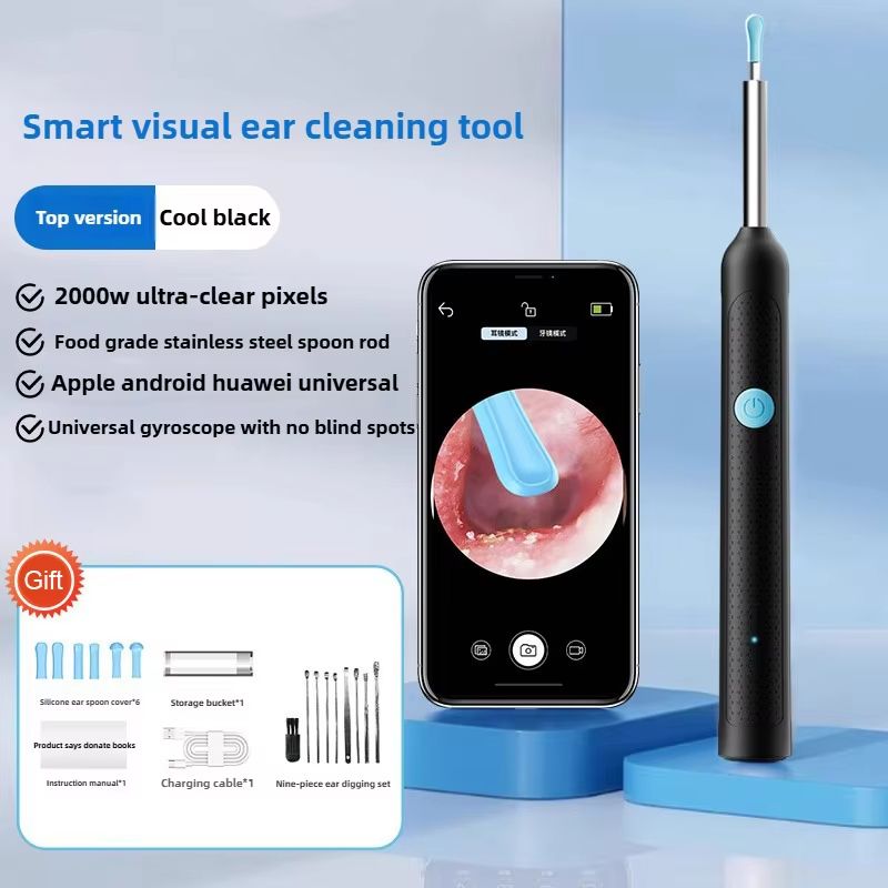 Wireless Ear Cleaner With 8MP Camera  Rechargeable Ear Wax Removal Kit With Ear Spoon 18