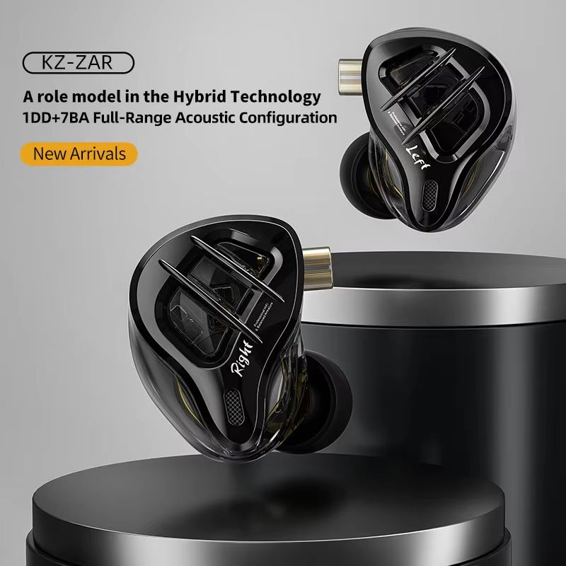 KZ ZAR Hybrid Driver Inear Monitor  1DD  7BA HiFi Wired Headphones 1