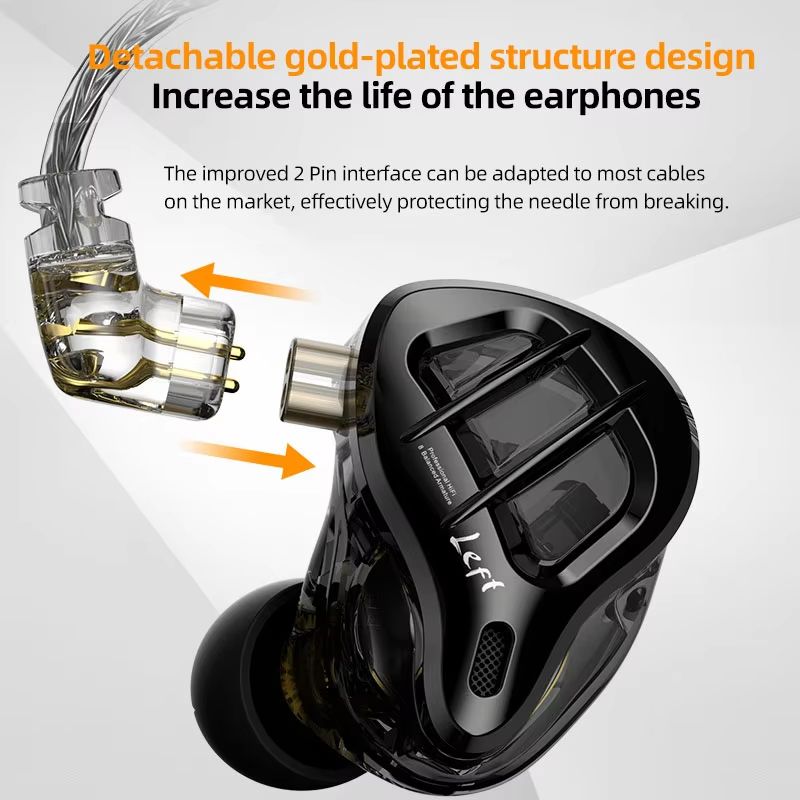 KZ ZAR Hybrid Driver Inear Monitor  1DD  7BA HiFi Wired Headphones 5