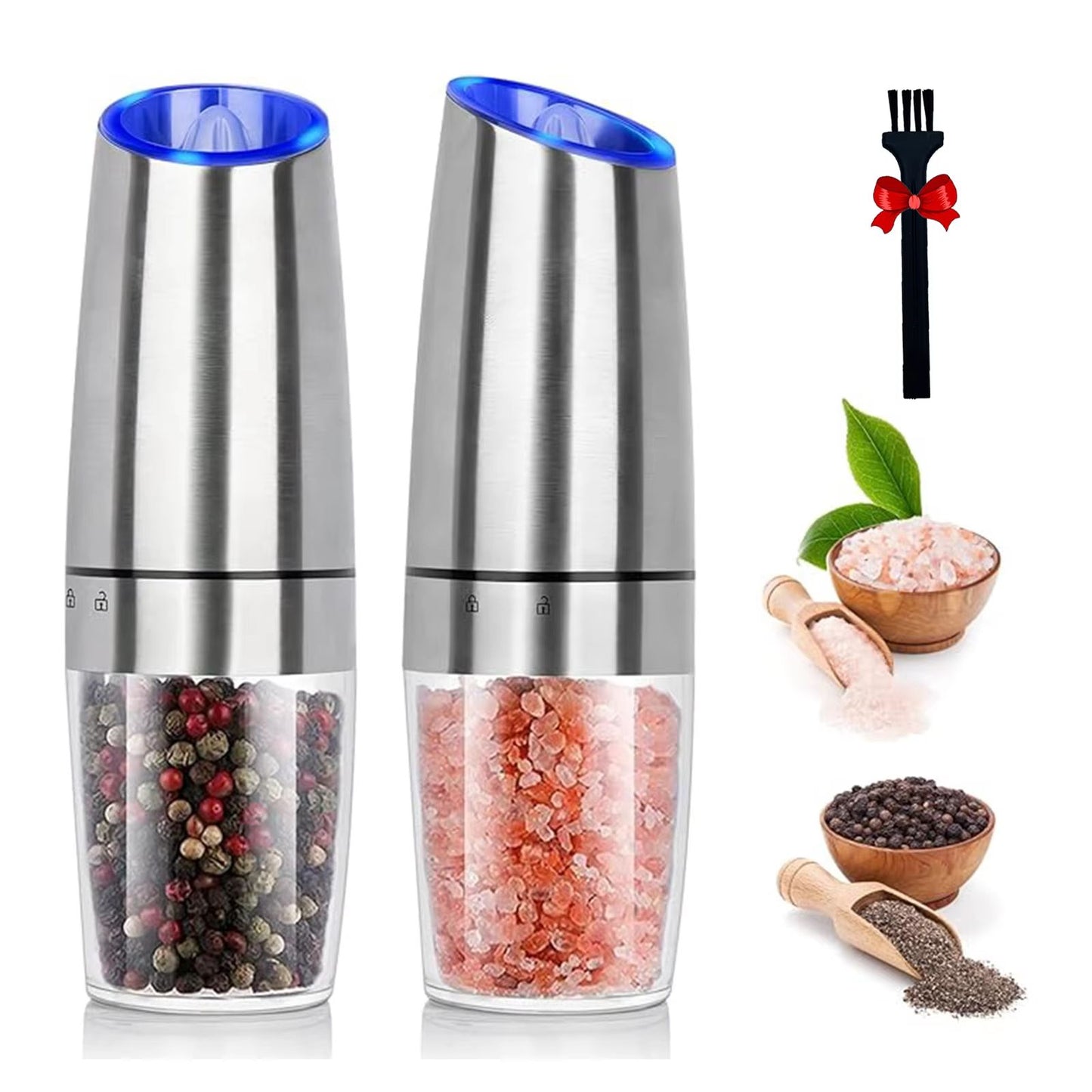 SmartGrind Gravity Electric Salt And Pepper Grinder Set With LED Light And Adjustable Coarseness 1