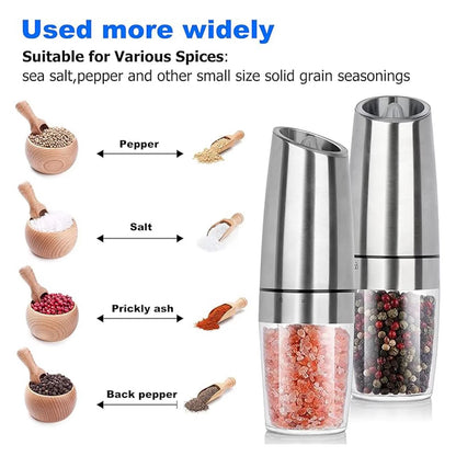 SmartGrind Gravity Electric Salt And Pepper Grinder Set With LED Light And Adjustable Coarseness 2