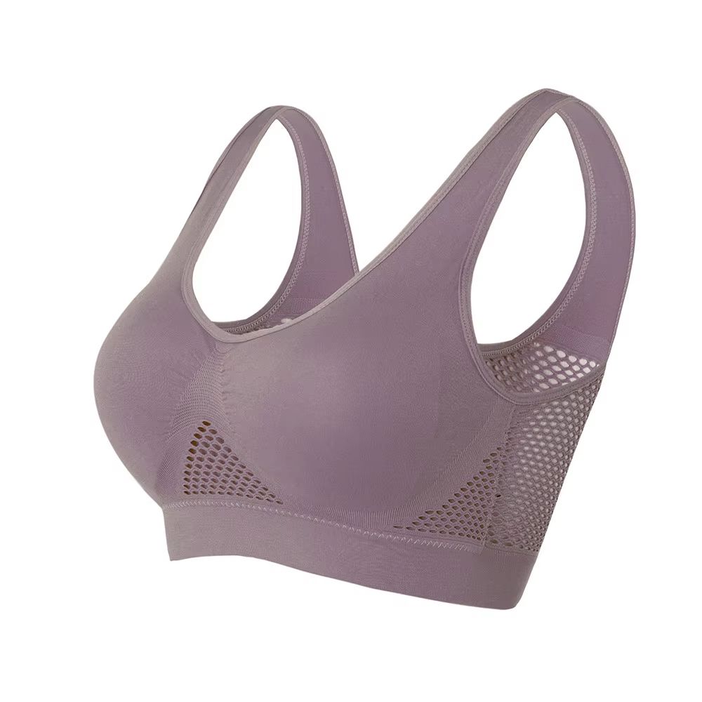 AirFlex Womens Seamless Sports Bra  Breathable PushUp And Removable Padded Fitness Top 9