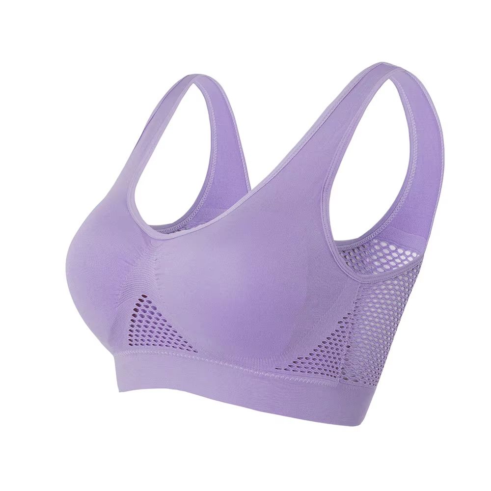 AirFlex Womens Seamless Sports Bra  Breathable PushUp And Removable Padded Fitness Top 1