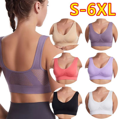 AirFlex Womens Seamless Sports Bra  Breathable PushUp And Removable Padded Fitness Top 5