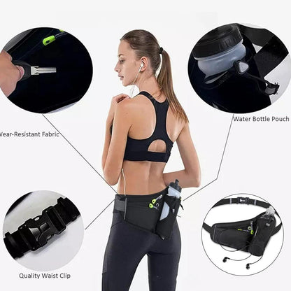 Multifunctional Outdoor Running Waist Bag, Adjustable Sports Fanny Pack, Hiking Cycling Fitness, Water Bottle Holder