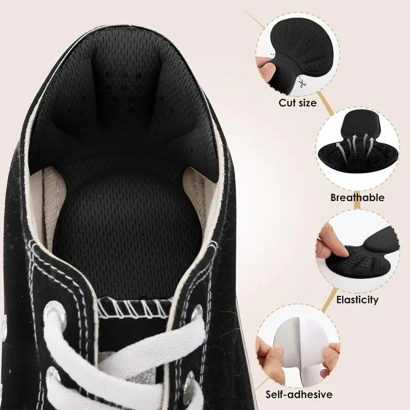 Soft Mesh Heel Pads Sponge Heel Cushion Inserts Heel Protectors For Loose Shoes Comfortable Heel Gr 1