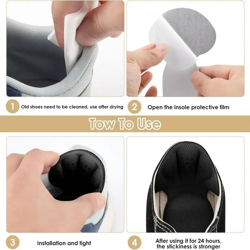 Soft Mesh Heel Pads Sponge Heel Cushion Inserts Heel Protectors For Loose Shoes Comfortable Heel Gr 5