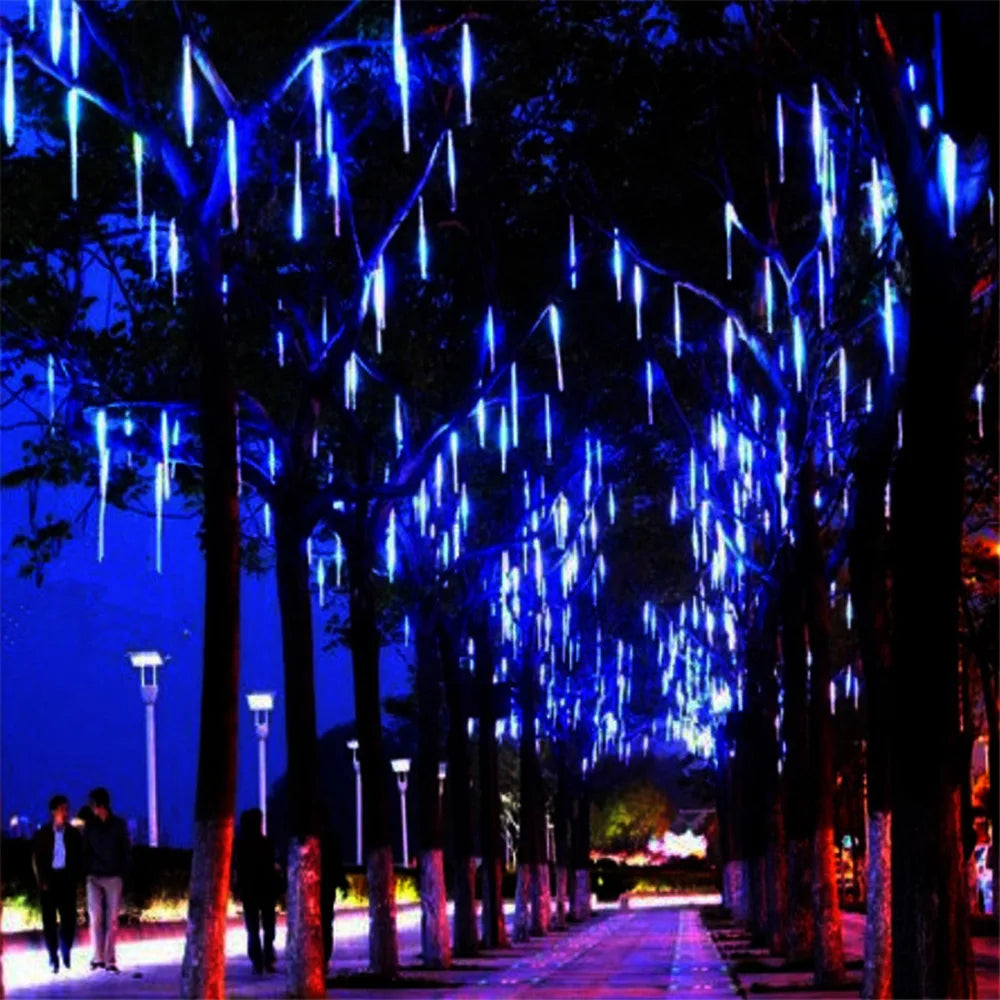 Waterproof LED Meteor Shower Lights, Christmas Patio Decor, Holiday Party String Lights