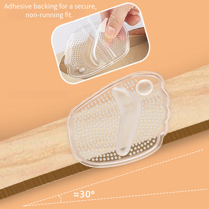 High Heels Gel Half Insoles for Women, Silicone Forefoot Pads, Self-Adhesive Shoe Cushions, Anti-Slip Foot Pain Care