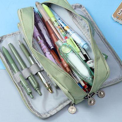 Portable Oxford Cloth Pencil Bag, Pencil Case Large Capacity, Back To School Gift , Multifunctional Stationery Bag