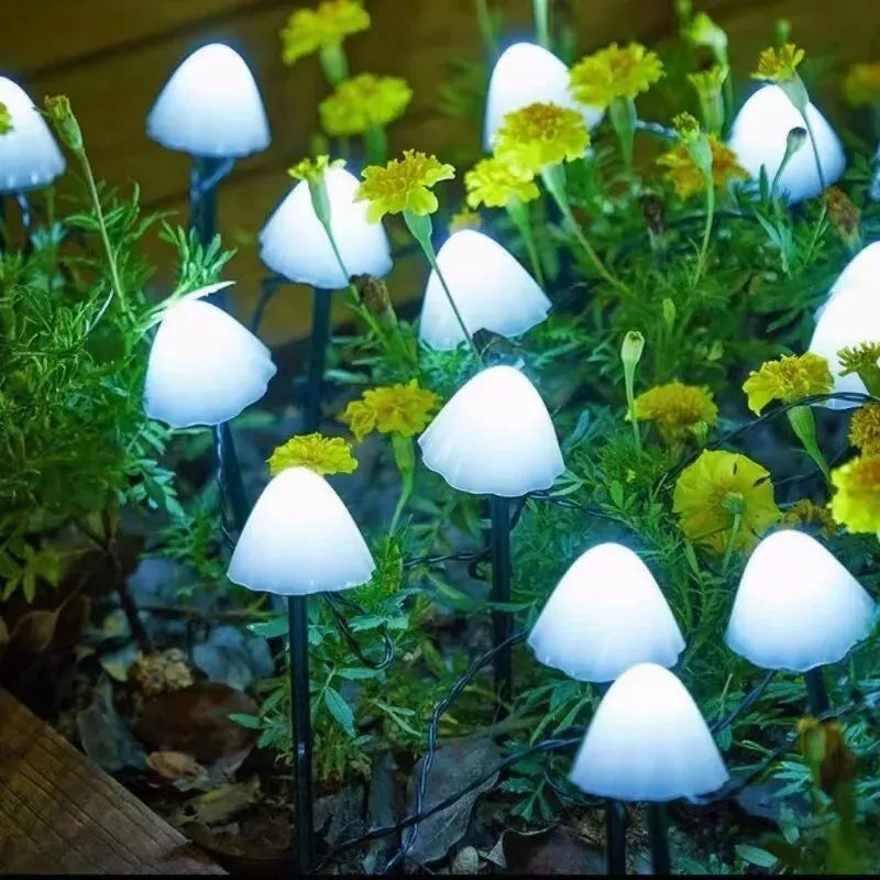Solar Mushroom Lights, Outdoor Garden Decor, Fairy String Lights for Landscape, Lawn, Camping, and Party