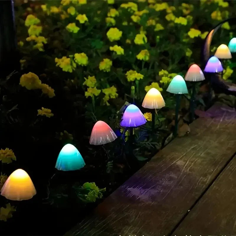 Solar Mushroom Lights, Outdoor Garden Decor, Fairy String Lights for Landscape, Lawn, Camping, and Party