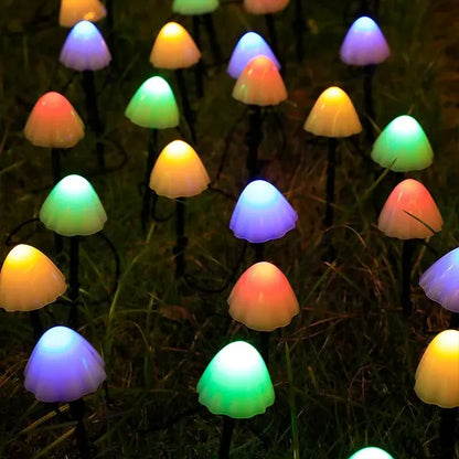 Solar Mushroom Lights, Outdoor Garden Decor, Fairy String Lights for Landscape, Lawn, Camping, and Party