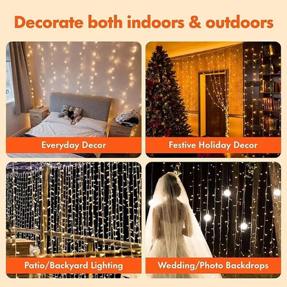 3M LED Curtain String Lights  USB Fairy Light Garland With 8 Lighting Modes For Holidays  Home Deco 2