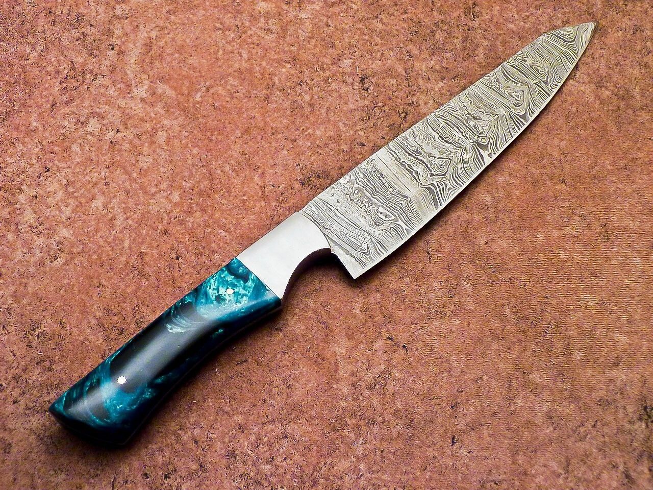 Authentic Damascus Steel Kitchen Knife  Handmade Resin Handle 1