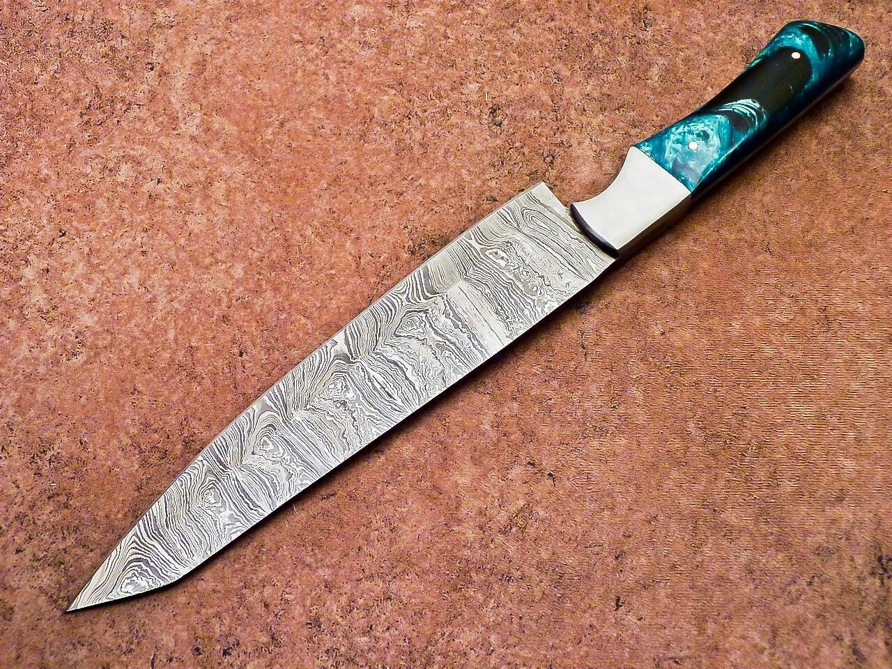 Authentic Damascus Steel Kitchen Knife  Handmade Resin Handle 3