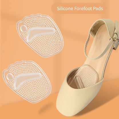 High Heel Silicone Forefoot Pads, Self-adhesive GEL Half Insoles, Anti-slip Shoe Cushion for Women Foot Pain Care