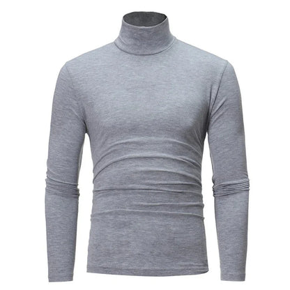 Men's Turtleneck Sweater, Thin Knitted Pullover for Spring and Autumn, Cotton Clothing in Black and White Tops