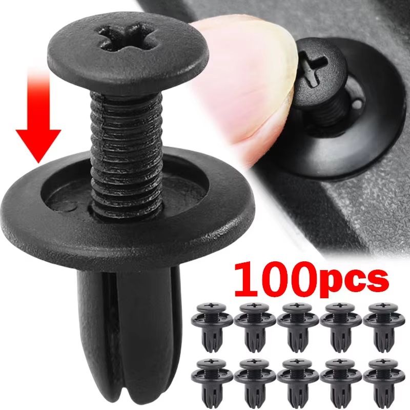 Universal 8mm Plastic Car Rivet Fasteners – Durable Fender & Bumper Clips for Toyota, Kia, Nissan, and Yamaha