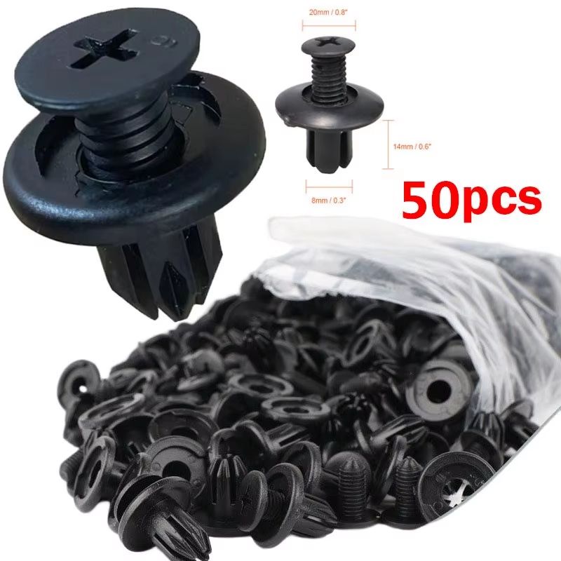Universal 8mm Plastic Car Rivet Fasteners  Durable Fender  Bumper Clips For Toyota Kia Nissan And Y 9