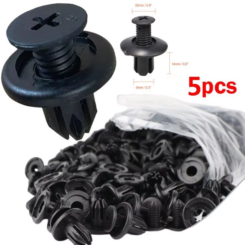 Universal 8mm Plastic Car Rivet Fasteners  Durable Fender  Bumper Clips For Toyota Kia Nissan And Y 6