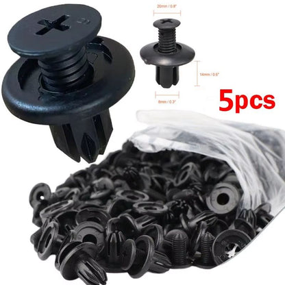 Universal 8mm Plastic Car Rivet Fasteners  Durable Fender  Bumper Clips For Toyota Kia Nissan And Y 6