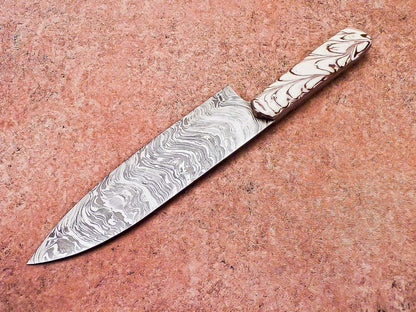 Custom Damascus Steel Hunting Knife  Resin Handle Full Tang Design 3