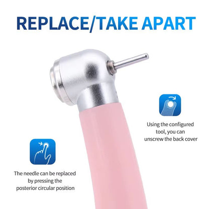 Pink Precision Dental Handpiece  HighSpeed Ceramic Bearing Tool With LED Light And Water Spray 3