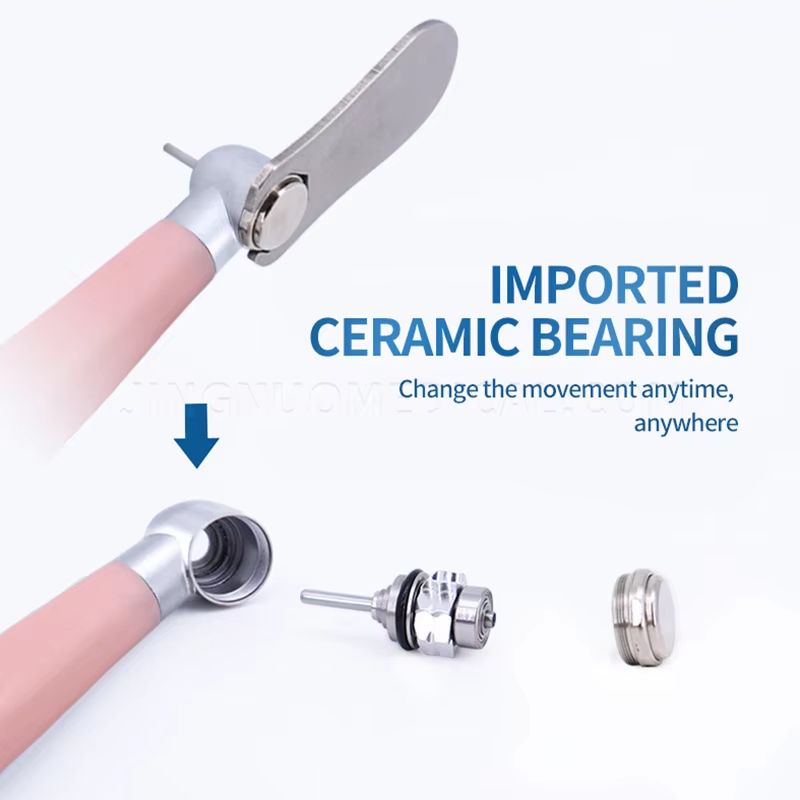 Pink Precision Dental Handpiece  HighSpeed Ceramic Bearing Tool With LED Light And Water Spray 5