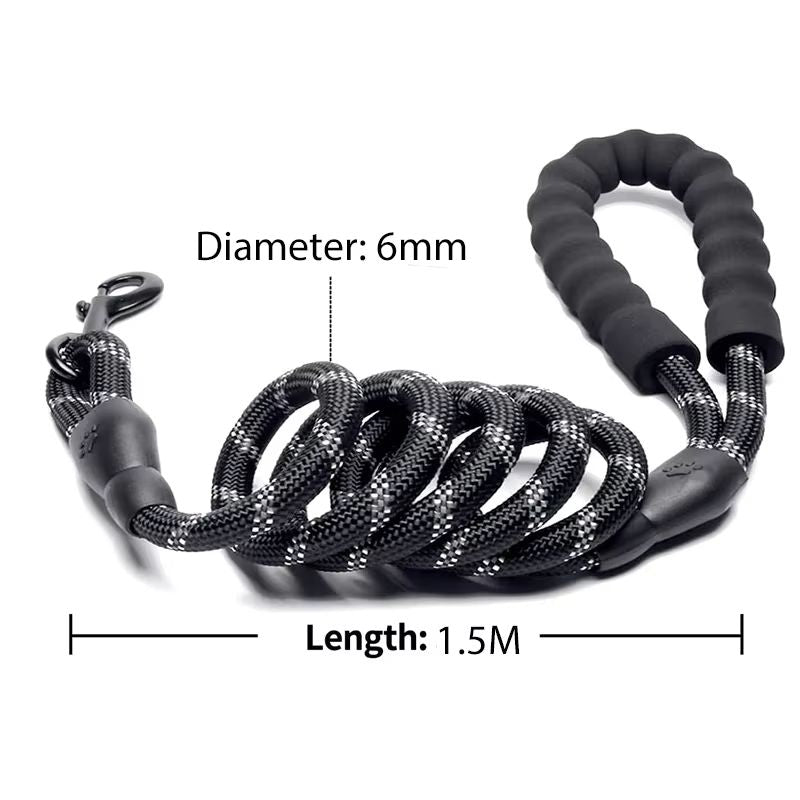 Durable Reflective Dog Leash  HeavyDuty Nylon Lead For Small Medium  Large Dogs 1
